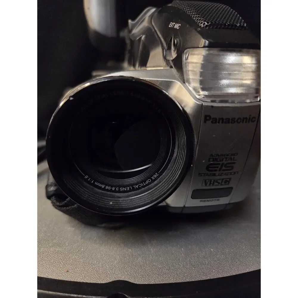 Panasonic Camcorder w/ 2 Batteries Charger Case & Paperwork Tested Powers On